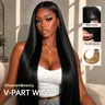 [Hot] CheetahBeauty Upgrade With Drawstring Straight V Part Wigs Human Hair Glueless Body Wave V Part Human Hair Clip in Wigs Beginner Friendly No-Sew In No Glue Ready to Go Wig #SohoChic #tiktokshopstockup