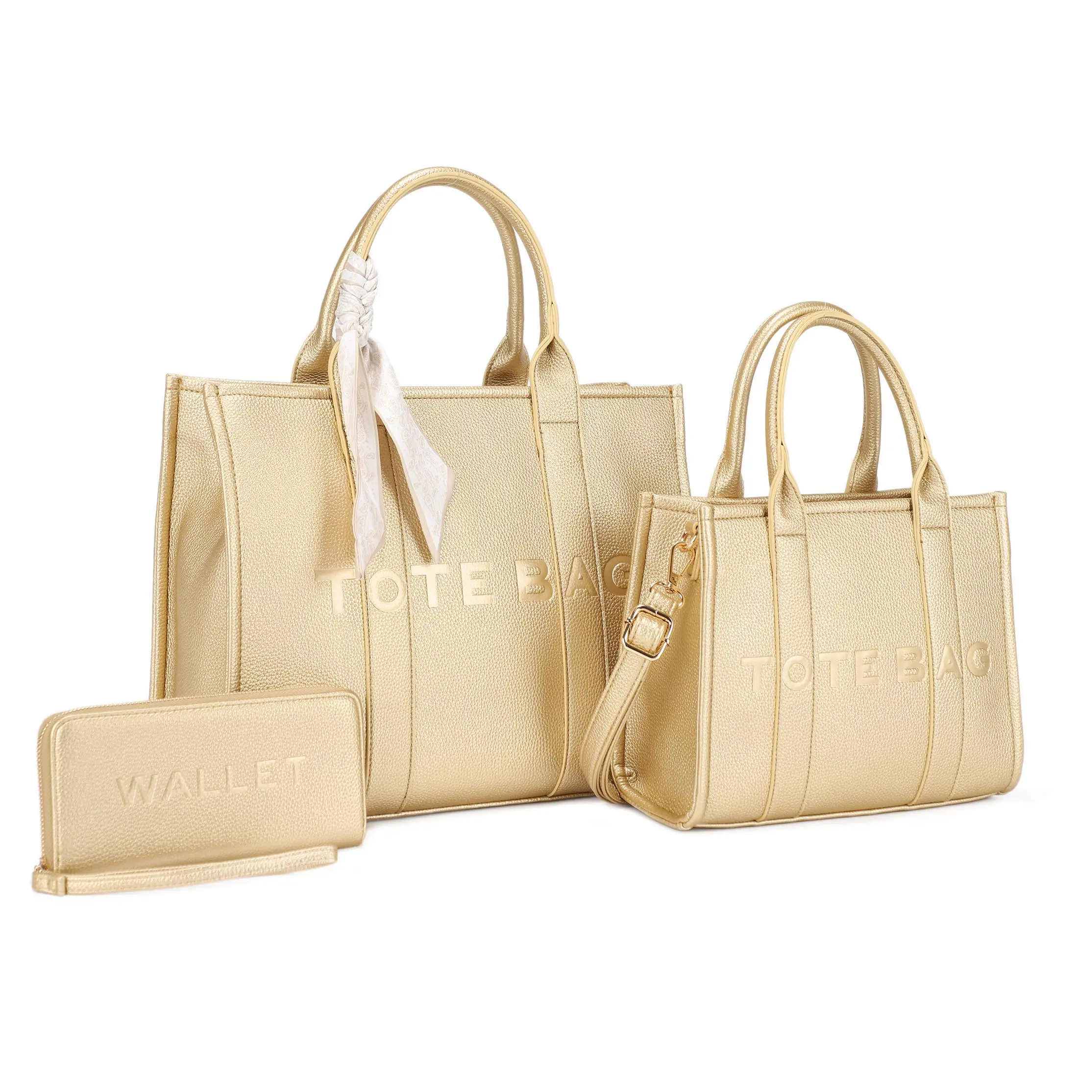 Live 3-Piece Women's Bag Set, Large Shoulder Bag, Crossbody Handbag & Wristlet wallet with Scarf