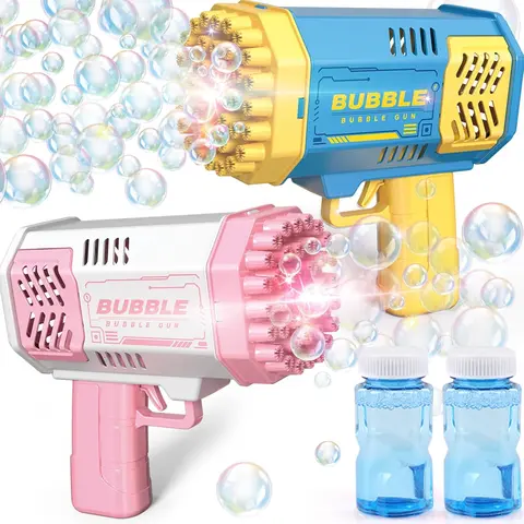 Bubble Machine, 2 Pack Bubble Gun for Toddlers Bubbles Maker Blower, Toy for Boys Girls Outdoor Indoor Birthday Wedding Party