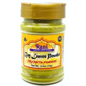 Rani Bay Leaf (Leaves) Powder 2.4oz (70g) PET Jar, All Natural ~ Gluten Friendly | NON-GMO | Vegan | Indian Origin (Tej Patta)