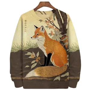 Printed Hoody Men Oversized Sweatshirts Hip Hop Round Neck Streetwear Clothing Loose Fleece Men's Hoodies Pullover Menswear Tops