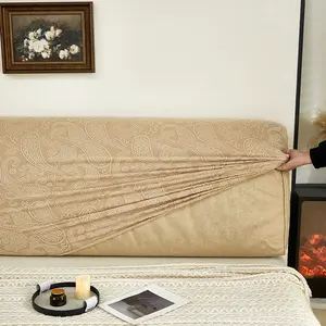 Universal Headboard Cover Elastic Fabric Simple Design Dark Gray Friendly Material