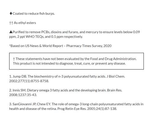 Burp-Less♦ Omega-3 From Fish Oil 1200 mg Softgels, One Per Day