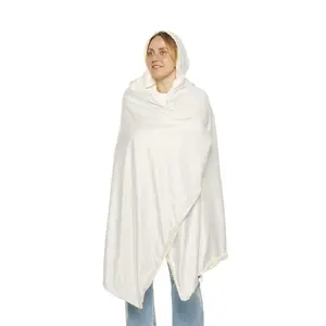 Papa Bear Purple Bear Logo Snuggle Blanket | White Bright Cozy Fleece Throw