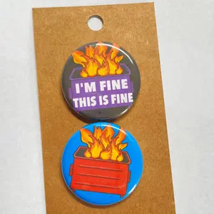 Funny Pin Button sets. Bag accessory, 1.25 inch button set
