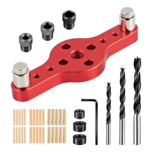 upgrade Premium Aluminium Drill Hole Guide Jig,for Woodworking DIY,Lightweight Aluminum Drill Locator with Anti-Corrosion Coating,Multi Position Drill Template Tool,Viral Workshop Must Have