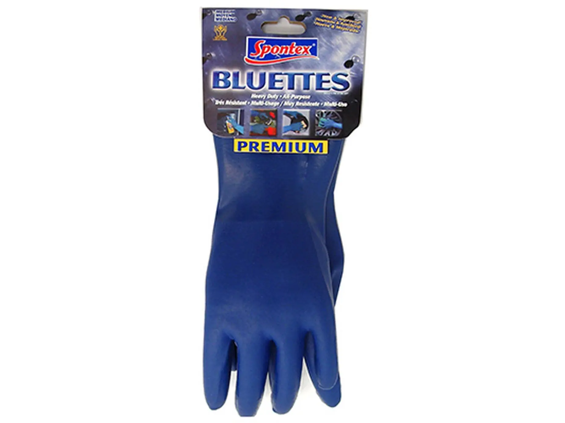 Spontex 18005 Bluettes Insulating Neoprene Household Gloves, Medium, Blue, Non-Slip, Cotton-Lined, Hang Tag Included, Washable, Resists Harsh Household Chemicals, New Flex Fit Design, Insulation, Neoprene Gloves