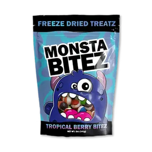Monsta Bitez Freeze Dried Candy Bites Snack Resealable Pack Sweet Candies Fruity 4oz