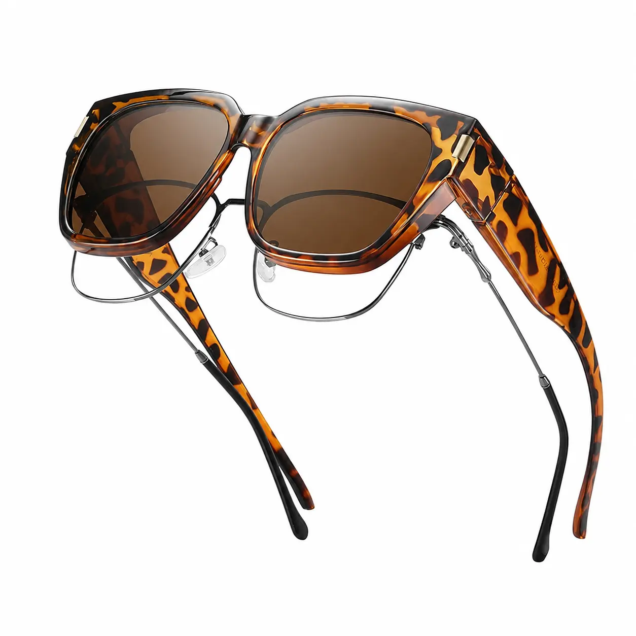 Summer Survivals HAOLOTA Fit Over Glasses Sunglasses for Women Men Trendy Square Wrap Around Shades UV Protection