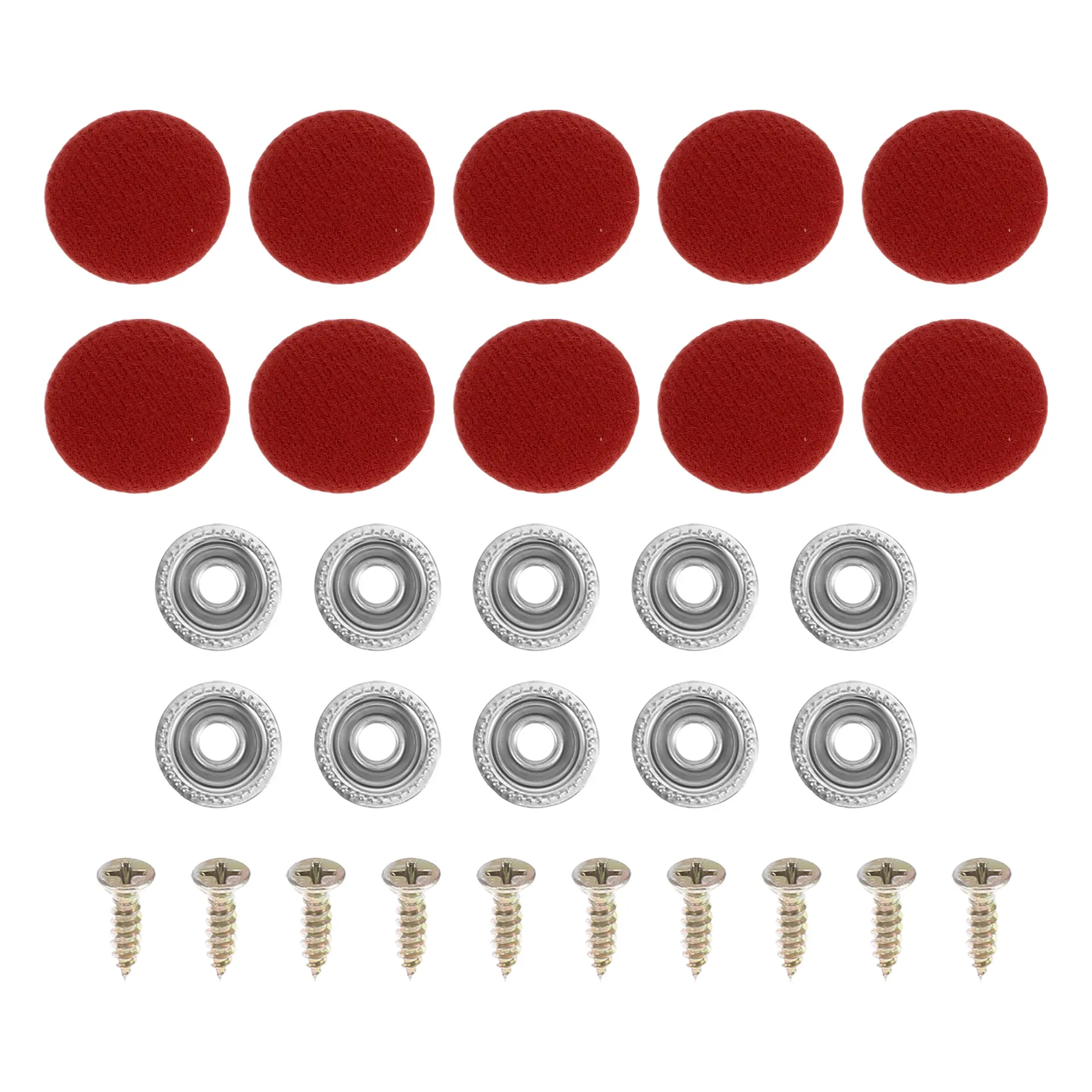 Headliner Button Buckle Repair Clip, Car Roof Interior Ceiling Fixing Roof Snap Rivets Retainer Metal Lint Wine Red, 10pcs