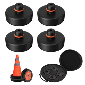 YONZEE 4 Packs Lifting Jack Pad for Tesla Model 3/S/X/Y Juniper Accessories,Upgraded Sturdy Rubber Jack Pucks &18 Inch Collapsible Traffic Safety Cones [2 in 1]