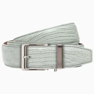 Lizard Light Grey Dress Ratchet Belt 1.575" Strap [40mm]