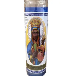 Ezili Dontor Candle - Decorative Candle with Colorful Design and Sacred Iconography for Spiritual Use - Ornaments