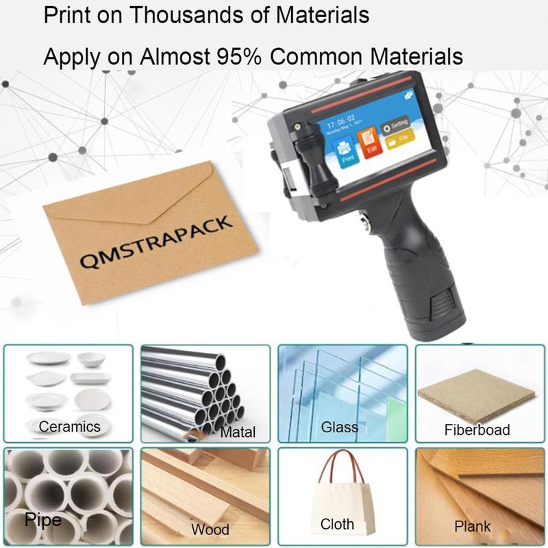 Upgraded Handheld Inkjet Printer with LED Touch Screen Quick-Drying Inkjet Coding Machine for Code Date LOGO,Bar Code,Number, Label (Support 14 Languages &3 Print Precision)