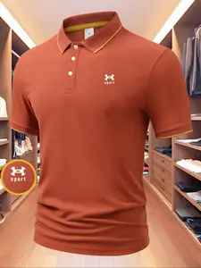 Men's Regular Fit Embroidery Polo Shirt, Casual Short Sleeve Top for Summer, Fashion Men's Clothes for Daily Wear, Gamis