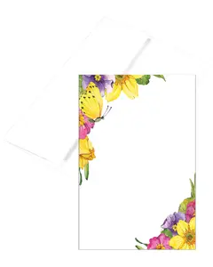 4” x 6” Note Cards and Envelopes – 50 Count – Blooming Notes – 300 gsm