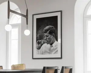 John F Kennedy Smoking Poster, Vintage Print, JFK Poster, Political Poster, John F Kennedy Print