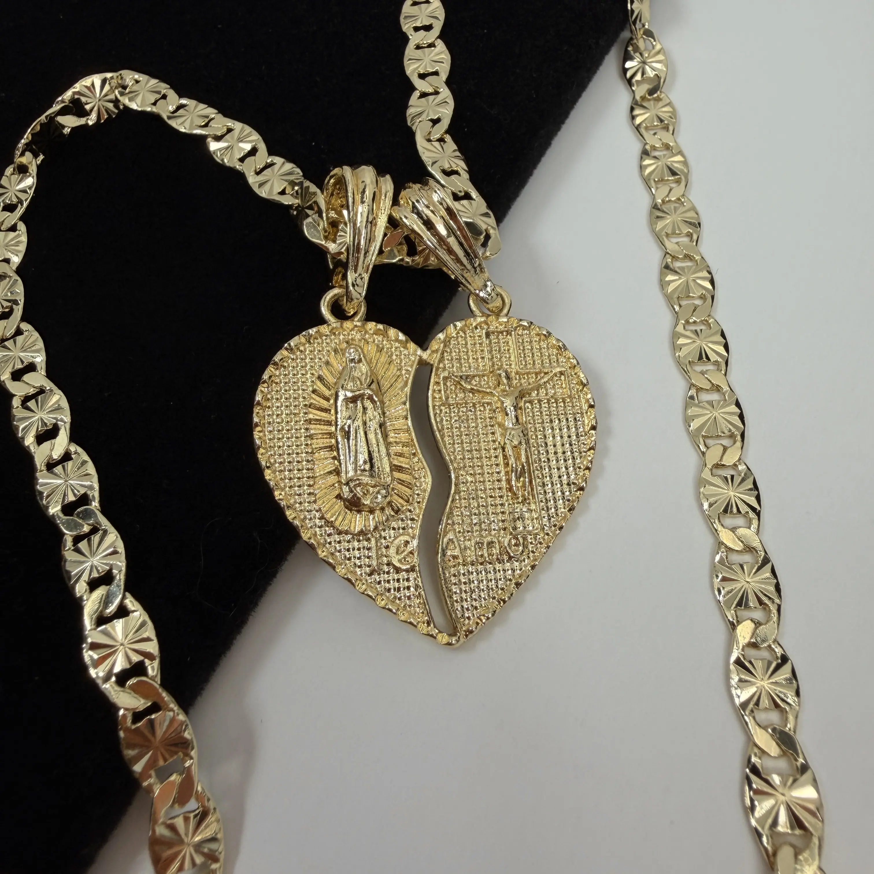 Heart Te Amo Heart Necklace 14k Gold Plated