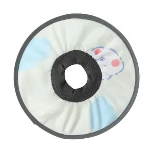 Adjustable Dirt-proof Pet Head Cone, Lightweight Elizabethan Collar for Cats And Dogs, Anti-licking And Anti-scratch Head Cone, Neutering Collar, Round, Protective And Durable - White Bear