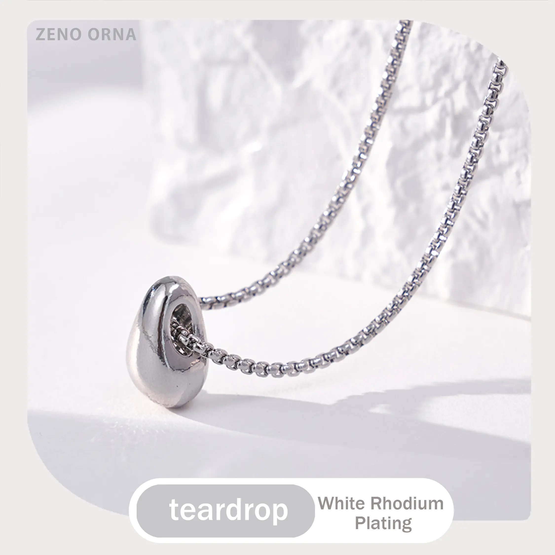 Unisex Minimalist Geometric Teardrop-Oval Alloy Pendant Necklace - Polished Finish, Free-Spirited Design, Ideal for Anniversaries & Casual Events, Fashion Accessory Gift