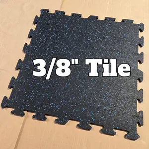 NEW Hammer Clad 3/8" Premium Rubber Floor Tiles and Gym Tile Flooring Interlock