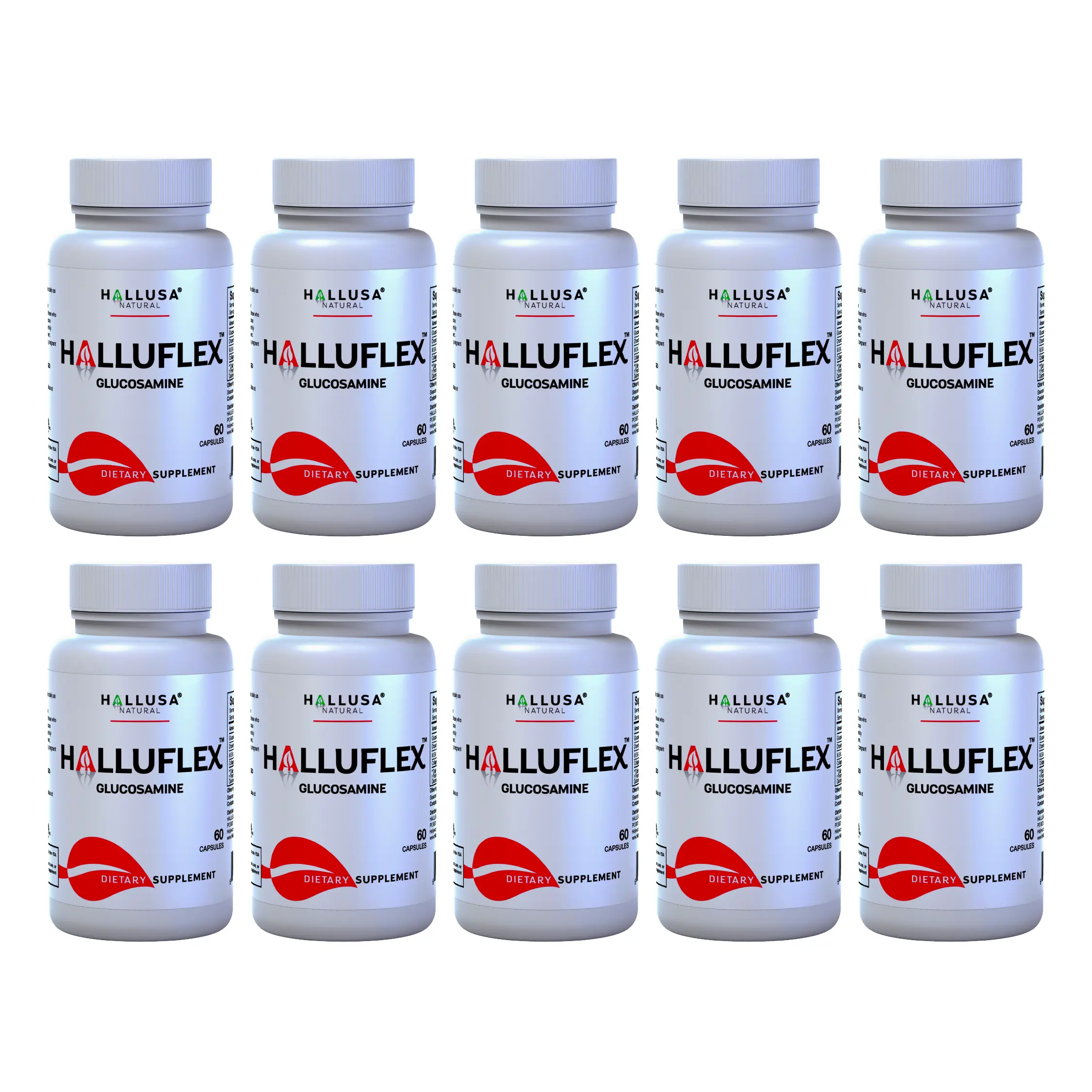 Halluflex x 600 Cap - Maximum Joint Health & Mobility - Glucosamine, Chondroitin & Collagen - Dietary Supplement - Hallusa Natural