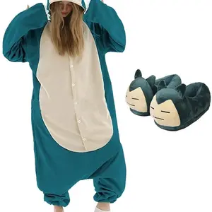 New Snorlax Kigurumi XXL Cartoon Suit Women Pajama Anime Onesies For Adult Men Onsie Boy Girls Pijamas Fleece One-Piece Bodysuit