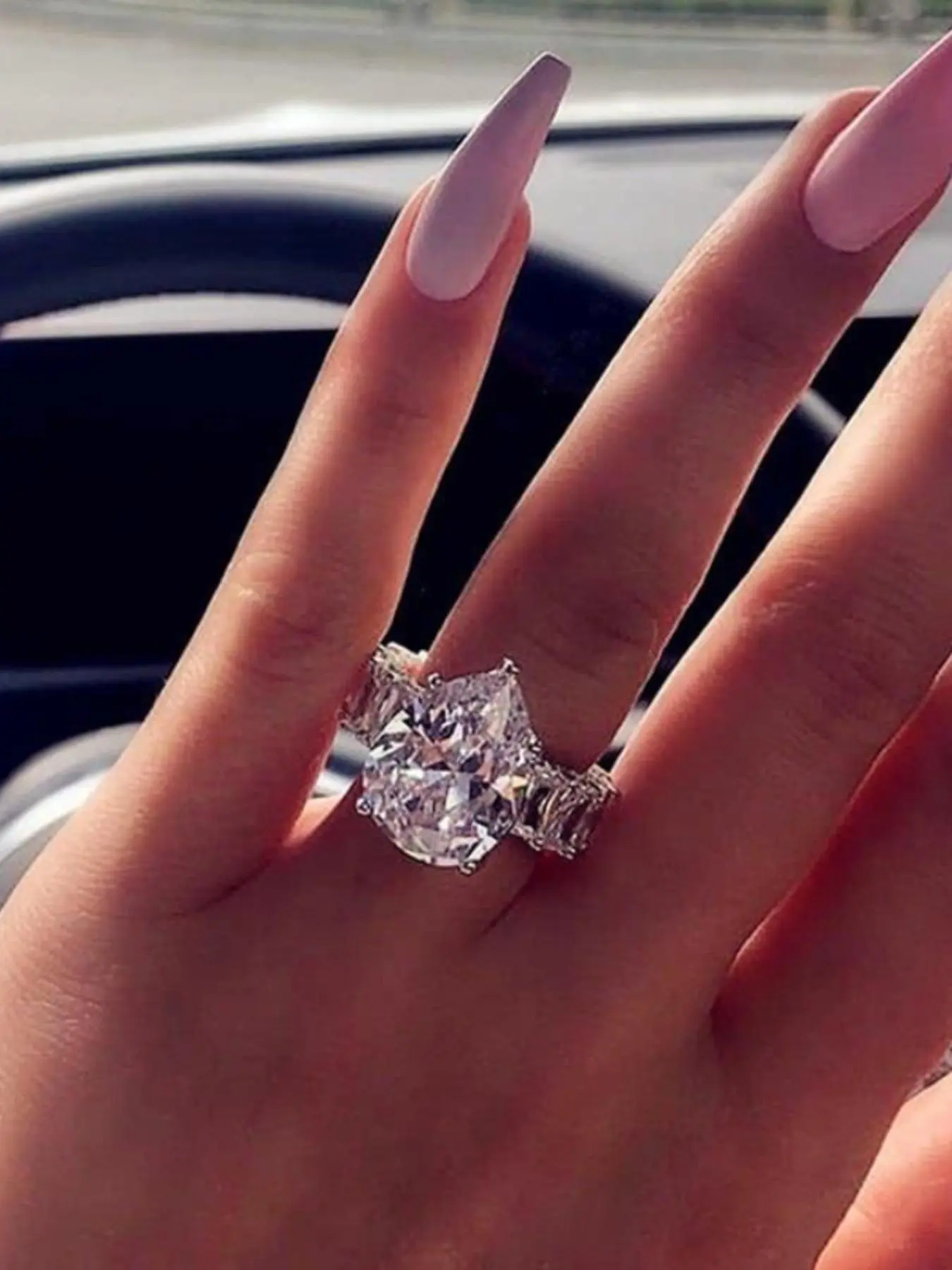 Elegant Water Drop Shaped Promise Ring, Fashion Engagement Ring, Teardrop Bridal Rings for Party, Daily Decor, Trendy All-match & Exquisite Luxury Jewelry for Birthday Gift, Beautiful Rings