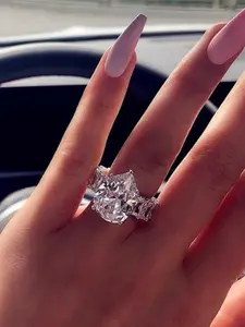 Elegant Water Drop Shaped Promise Ring, Fashion Engagement Ring, Teardrop Bridal Rings for Party, Daily Decor, Trendy All-match & Exquisite Luxury Jewelry for Birthday Gift