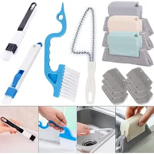 Window Groove Cleaning Brush, 13 count Hand-held Magic Window Track Cleaning Tools, Window or Sliding Door Track Cleaner for Sliding Door, Sill, Tile Lines, Shutter,  Vents, , Small Clean Kit