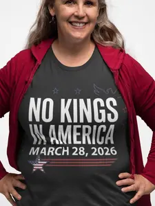 No Kings in America March 28 2026 T-Shirt, Patriotic Protest Tee