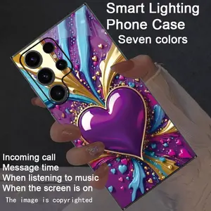 Colorful intelligent voice controlled luminous, Lights phone case Cover suitable for S26Ultra/S25Ultra/S24/S22Ultra/S23Ultra/S21Ultra/S20Ultra/S10+/Note20Ultra/Note10+/Zfold 7/Zfold 6/Z Flip7/Z Flip6