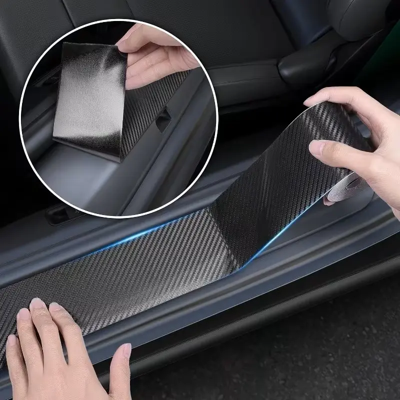 4 Rolls Carbon Fiber Stickers, Self-Adhesive Decorative Car Tape, Car Decals, Durable Weatherproof, for Cars, Trucks, Suvs, Motorcycles, DIY Projects