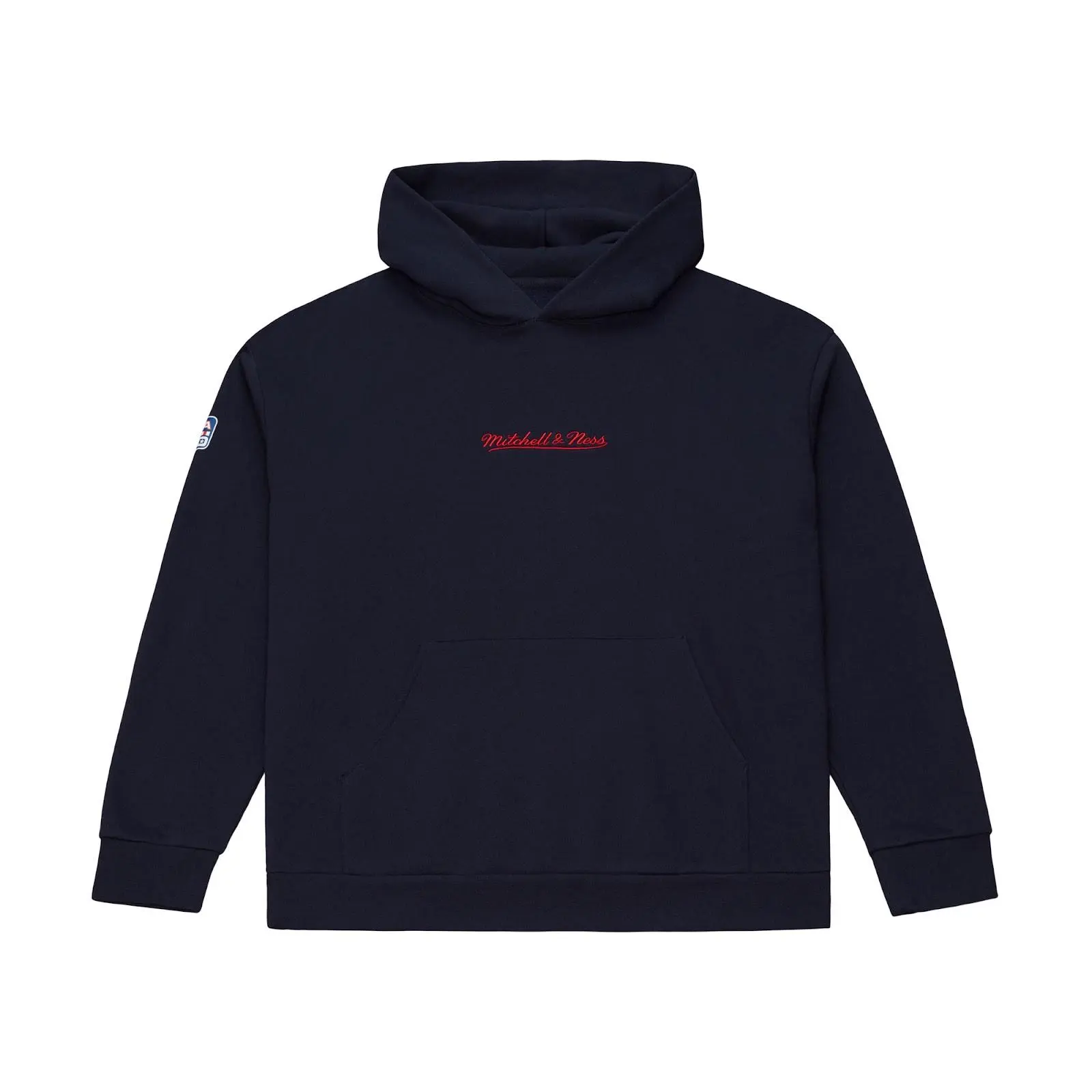 M&N Navy America's 250th Anniversary Hoodie Throwback Sweatshirt Fleece Vintage Fan Gear Mitchell & Ness