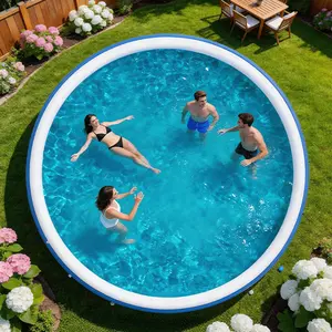 Thick-walled round inflatable swimming pool, suitable for adults, families, and parties. Quick assembly and easy installation for use in backyards, outdoors, and gardens.