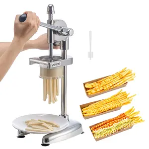 summervibes Commercial Stainless Steel French Fry Cutter Machine with Blade, Pull-out Extruder & Manual Mashed Potato Squeezer, Long Potato Strip Maker for Restaurants, Home Kitchens