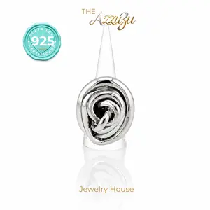 The AzzuZu Electroformed Sterling Silver "Aurelia Spiral" Statement Ring