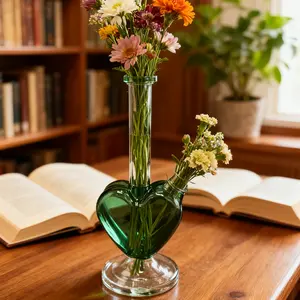 High Borosilicate Glass Vase, Reusable Glass Flower Vase, Easy to Clean, Handmade, Direct Factory Sale, 1 Piece