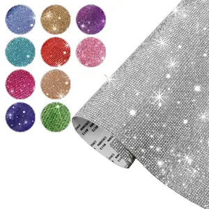 Adhesive Rhinestone Mesh DIY Self-Adhesive Sparkling Rhinestone Car Decoration Accessories In-Stock Diamond Stickers Crystal Rhinestone Stickers Accessories