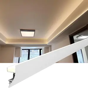 Aluminum Led Channel for Ceiling/Wall Decoration, Cuttable Led Crown Molding for Home/Office/Hotel, Surface Mounted LED Light Trough(1m/3.3ft)