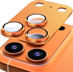 Camera Lens Protector for iPhone 17 Pro Max, Aluminum Alloy Sapphire Glass Camera Cover Screen, Anti-drop, Case Friendly-Cosmic Orange