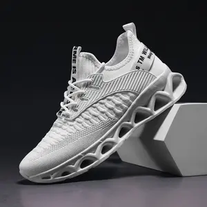 Men's walking shoes blade tennis casual fashion sports shoes comfortable non-slip work sports coach high elastic flight woven blade warrior breathable sports fashion shoes blade shoes