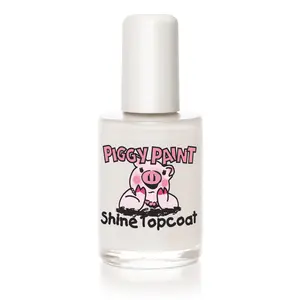 Piggy Paint Shine Topcoat - Clear Gloss 0.5oz Water-Based Formula for Scratch Resistance & Glossy Finish Non-Toxic Vegan Made in USA