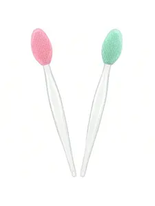 Skincare 2PCS Mix Lip Scrub Brush Scrubber Tool Exfoliator Silicone Exfoliating for Dark Lips - Comfortable and Effective Skincare Tool