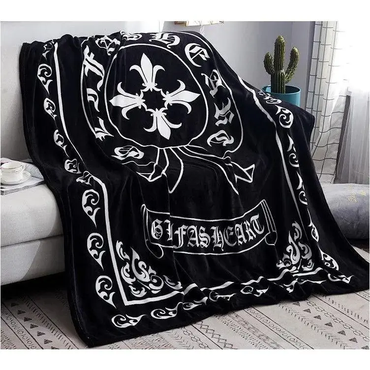 Throw Blanket Chrome Cross Heart Blanket Lightweight Napping Sofa Blanket Plush Flannel Blanket Quilt Durable Fleece Blanket warm nap blanket soft flannel shawl