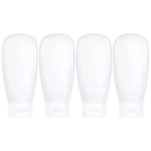 TSA Approved Travel Bottles Set 4 Pack Leakproof Refillable Toiletry Containers for Shampoo, Conditioner, Lotion & Body Wash, Portable Airplane Travel Essentials Kit