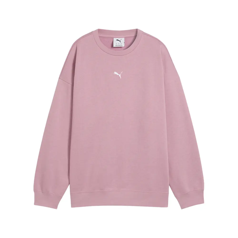 PUMA Womens Essentials Oversized Crew Neck Long Sleeve Sweatshirt Casual - Pink