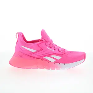 Reebok Nano Gym Womens Pink Canvas Lace Up Athletic Cross Training Shoes