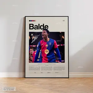 Alejandro Balde Poster, Balde Barcelona Wall Art, Framed Balde Print, Barcelona FC Decor, Barcelona FC Fan Gift Idea, Soccer Print