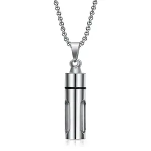Clear Tube Vial Pendant Perfume Bottle Necklace Keepsake Memorial Jewelry